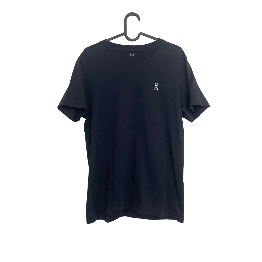 Psycho Bunny T-Shirt Classic Crew Neck Pima Cotton Black Size 4 Small